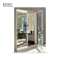 Double leaf tempered glass office entry doors